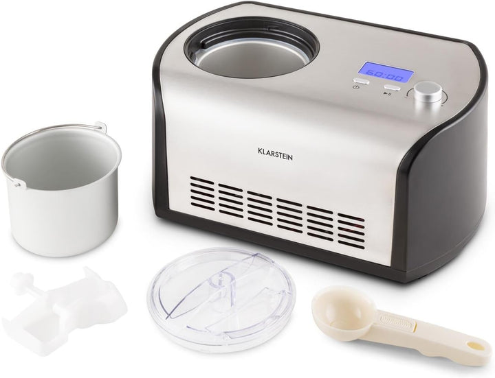 Klarstein Snowberry & Choc - Eismaschine, Speiseeismaschine, Eisbereiter, 135 Watt, 1,2 Liter Fassun