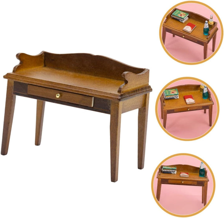 Supvox Miniatur-schreibtischmodell Aus Holz Miniatur-möbel Für Puppenhaus Winziger Holzschreibtisch