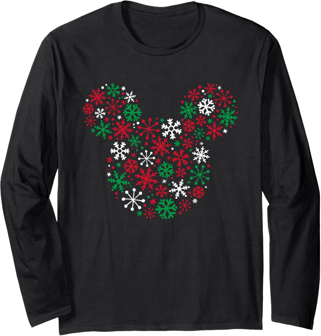 Disney Mickey Mouse Icon Holiday Snowflakes Langarmshirt