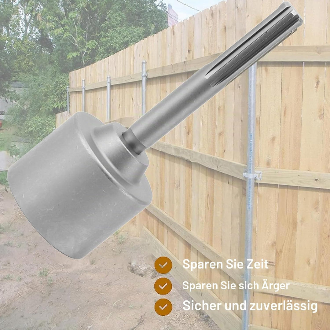 GLOGLOW T-Pfostentreiber, SDS Max Shank T-Pfostentreiberaufsatz, 5 Gruben, Schaft, Stahlzaunpfostent