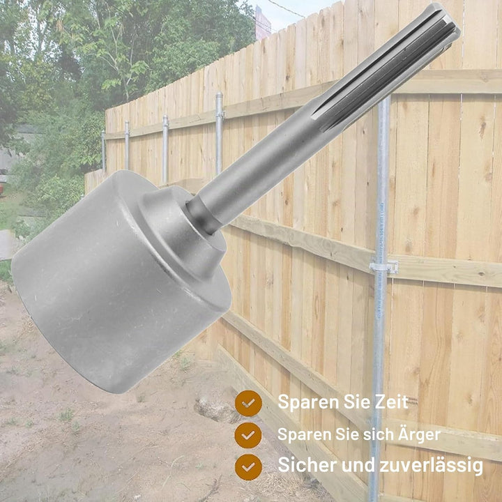 GLOGLOW T-Pfostentreiber, SDS Max Shank T-Pfostentreiberaufsatz, 5 Gruben, Schaft, Stahlzaunpfostent