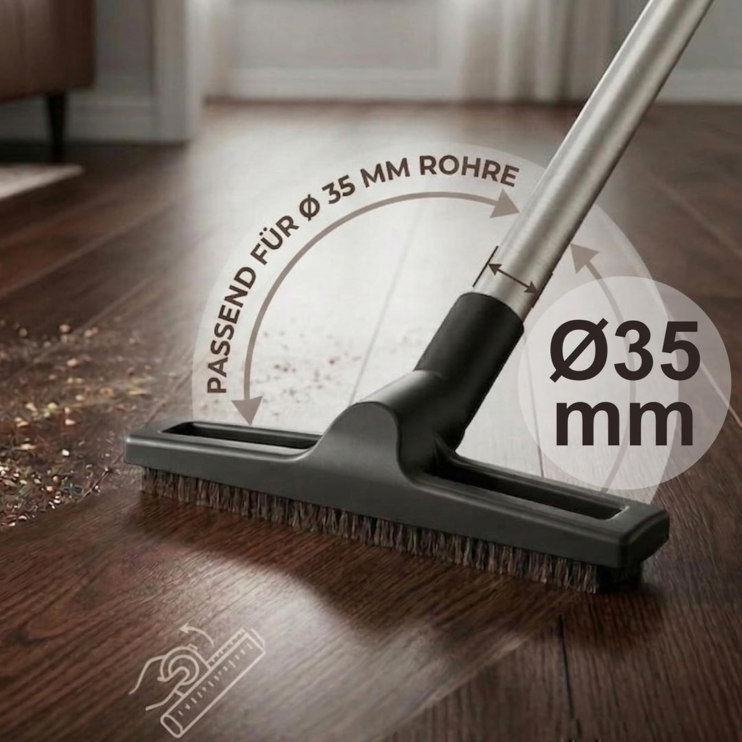 DeClean Parkettdüse 35mm – Hartbodendüse passend für Bosch, Kärcher, Siemens, Samsung - Naturhaar St