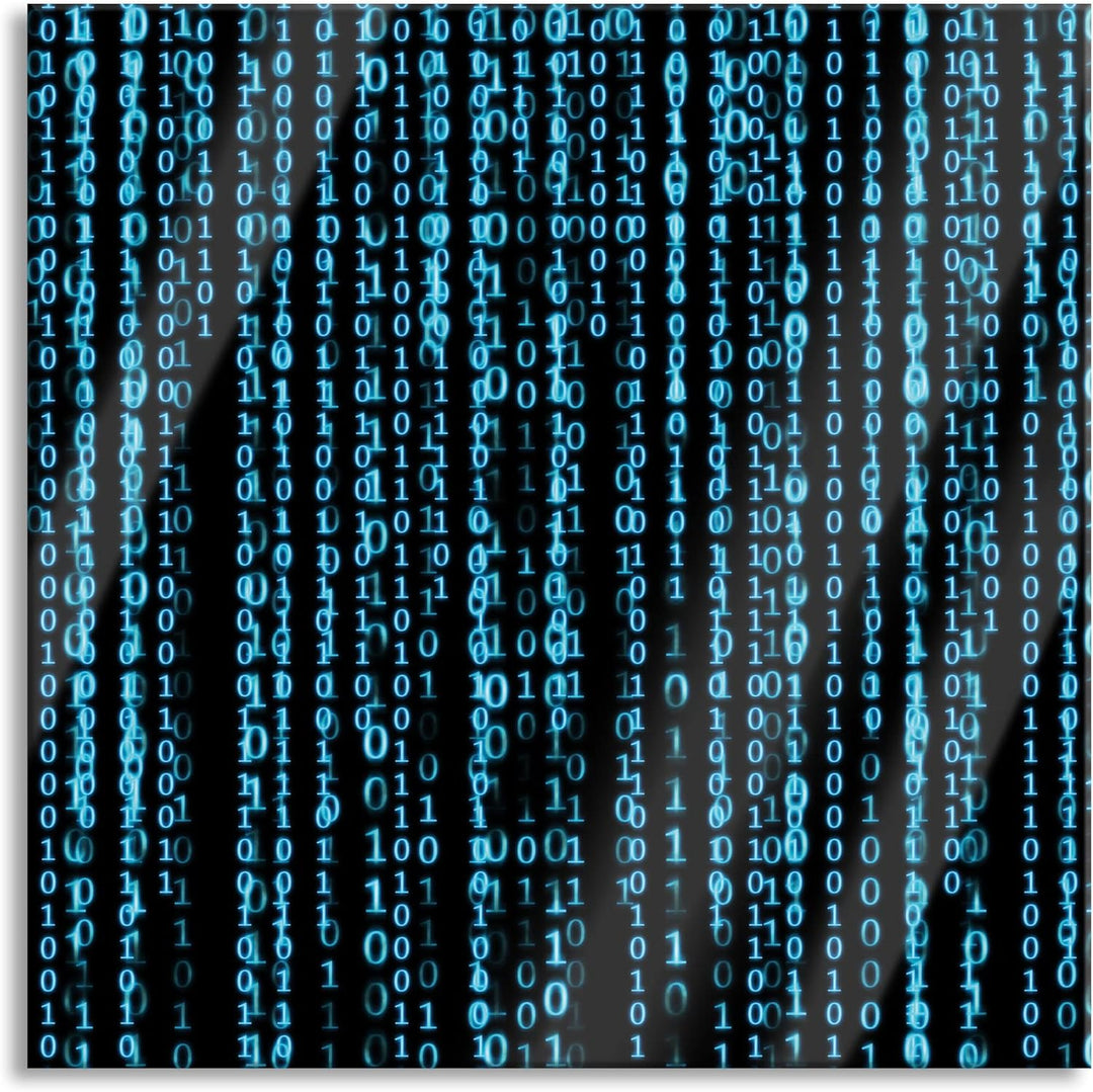 Pixxprint Glasbild | Wandbild auf Echtglas | Matrix | 50x50 cm | inkl. Aufhängung und Abstandshalter