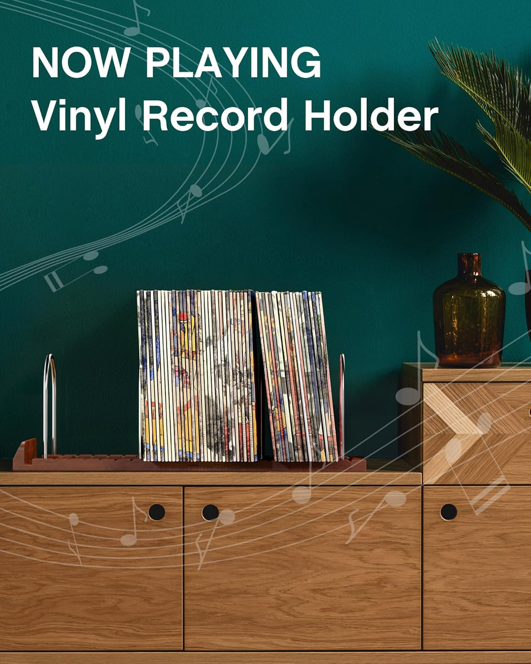 BS-VOG Now Playing Vinyl-Schallplattenständer, 150 LP Schallplattenaufbewahrung mit rutschfesten Ril