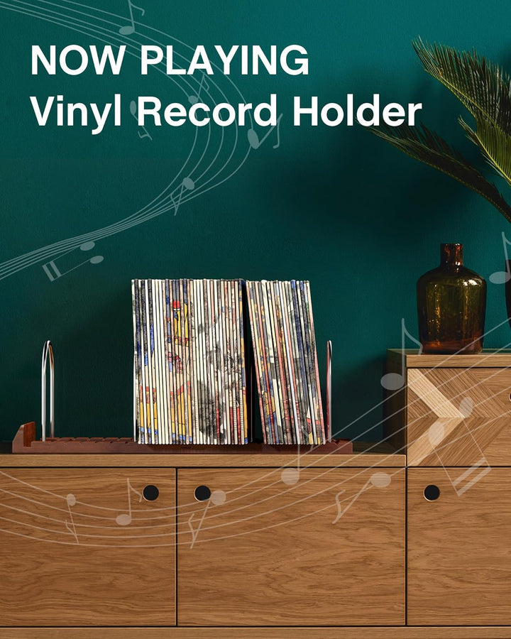 BS-VOG Now Playing Vinyl-Schallplattenständer, 150 LP Schallplattenaufbewahrung mit rutschfesten Ril