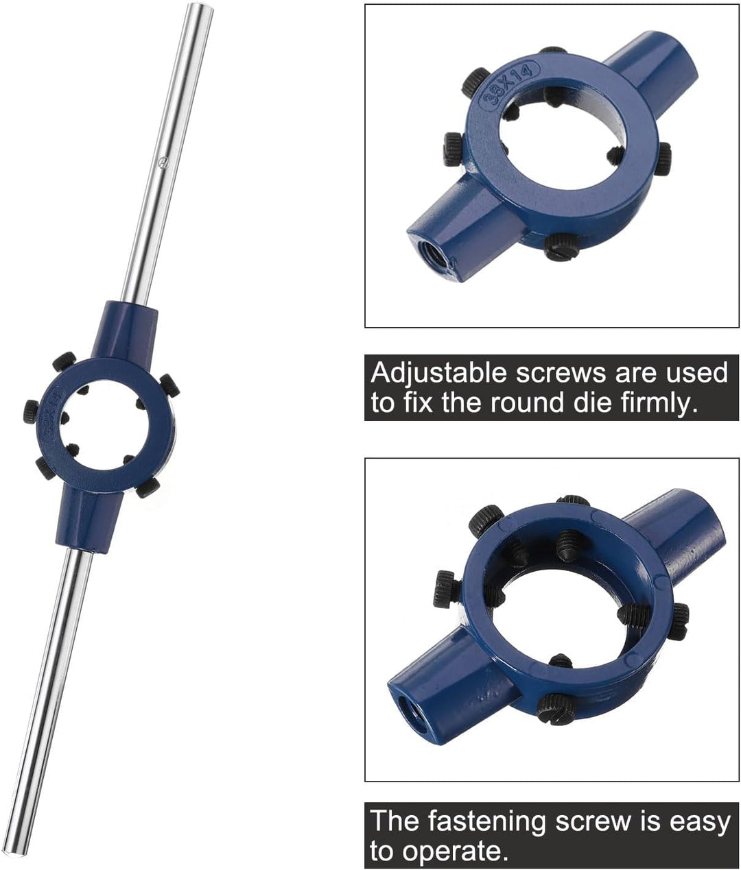 QUARKZMAN Schneideisenhalter Gewindeschneider Rundschneideisen 38mm(1.5") Einstellbarer Gewindeschne