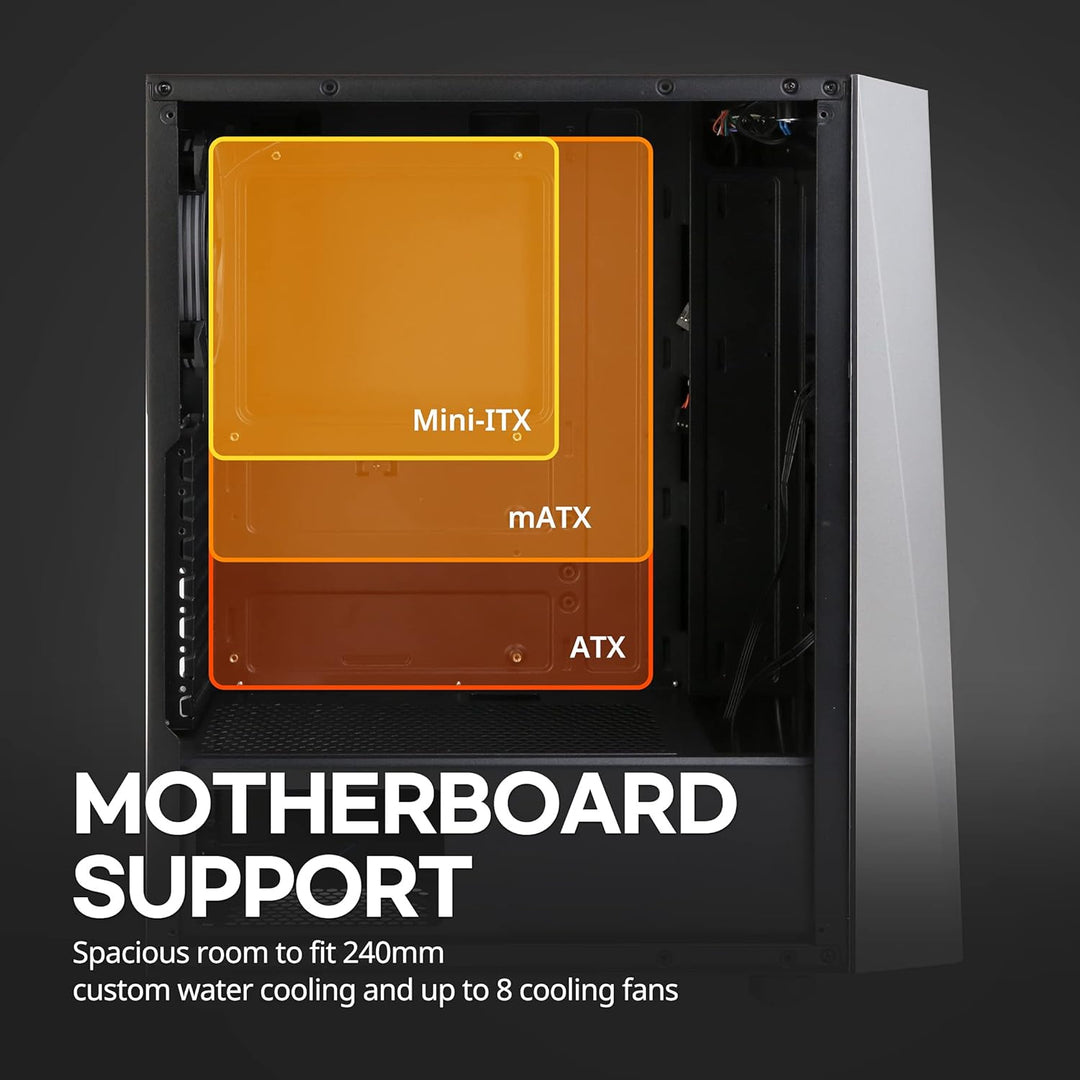 Zalman S4 Plus Mid Tower PC Gehäuse ATX, Acrylic Panel, 3xRGB 120mm Fan, Schwarz