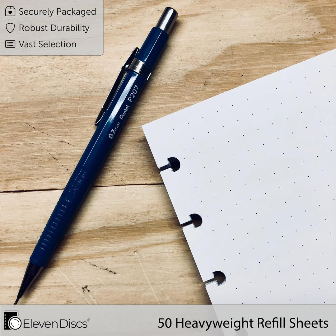 Eleven Discs Discbound Paper, Junior Size Dot Grid Sheets - Premium 120gsm Heavyweight Notebook & Pl