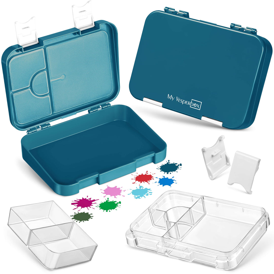 My Vesperbox® Brotdose für Kinder mit Fächern [LEN] - Lunchbox mit Trennfächern - Bento Box - Jausen