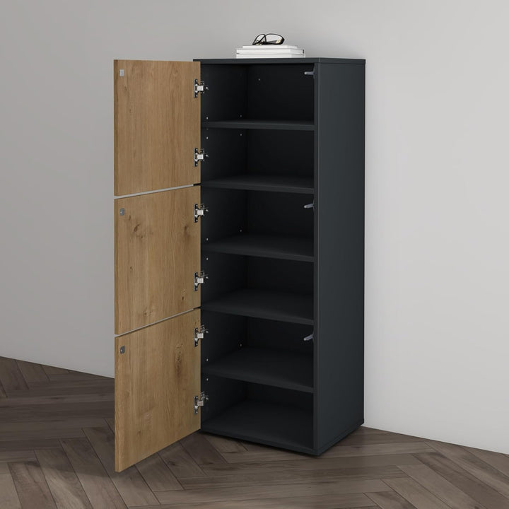 Mai & Mai Schuhschrank aus Holz, Schuhkommode mit 3 Schränken BTH: 45x36x120 cm Schuhregal Möbel in