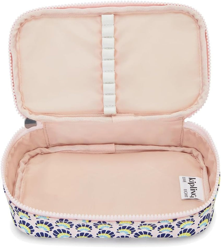 Kipling 50 PENS Medium pencase, Pouches, Cases, Geo Shell (Blue), Geo Shell