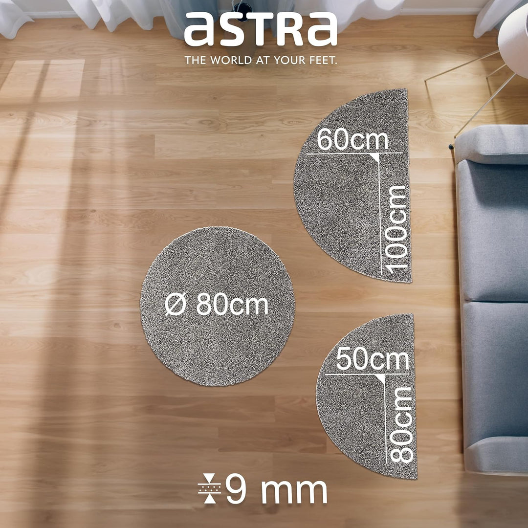 Astra Schmutzfangmatte innen waschbar 50x80 cm halbrund – Sauberlauf anthrazit 100% Baumwolle Türmat