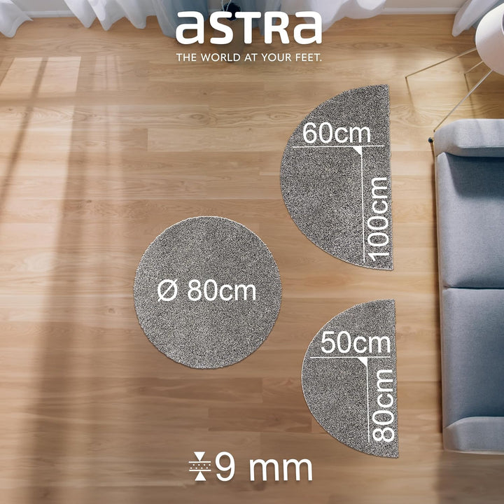 Astra Schmutzfangmatte innen waschbar 50x80 cm halbrund – Sauberlauf anthrazit 100% Baumwolle Türmat