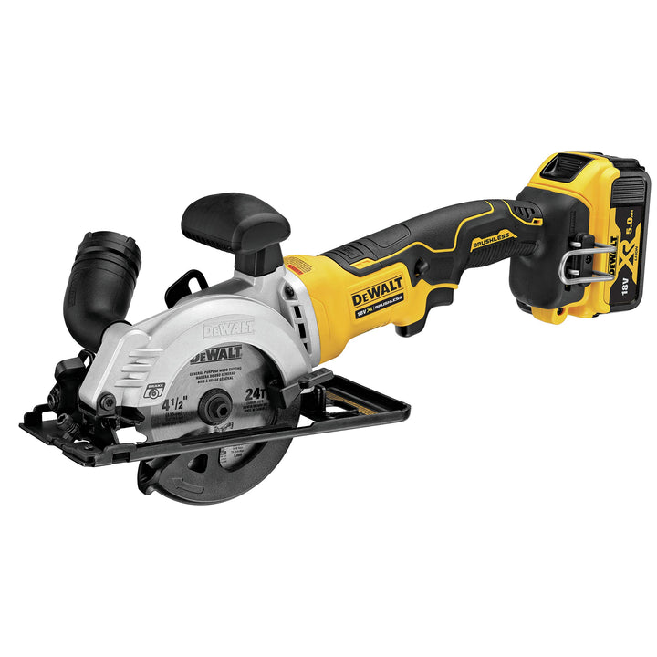 Dewalt Kreissäge XR 18 V 5 Ah Li-Ion Brushless 115 mm – 2 Akkus – Koffer TSTAK