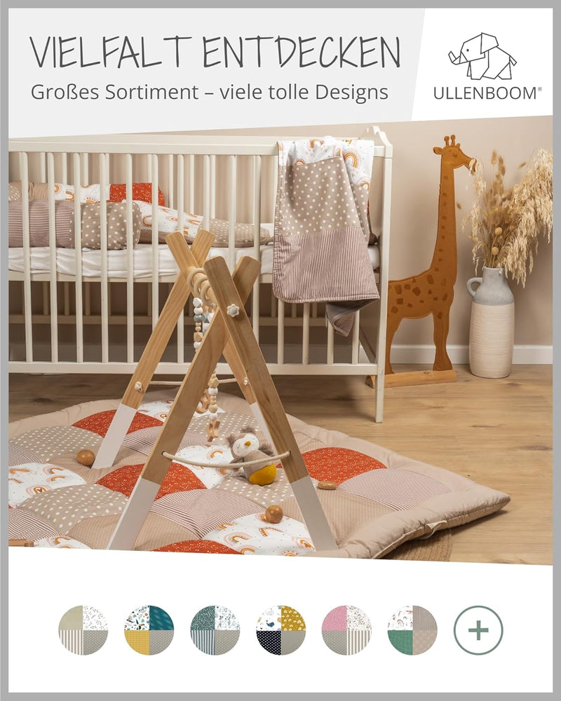 ULLENBOOM ® Baby Bettwäsche aus 100% Baumwolle (OEKO-TEX), 80x80 cm Regenbogen - 2-teilig (Set): Bab