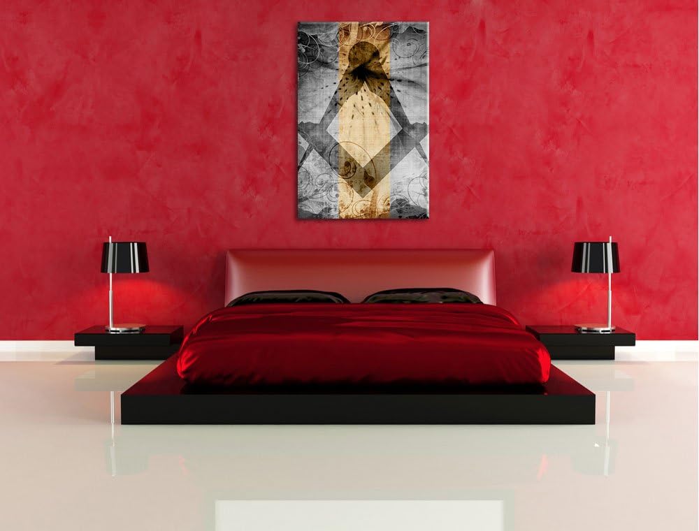 Symbol Freimaurer schwarz/weiss Format: 100x70 cm auf Leinwand, XXL riesige Bilder fertig gerahmt mi