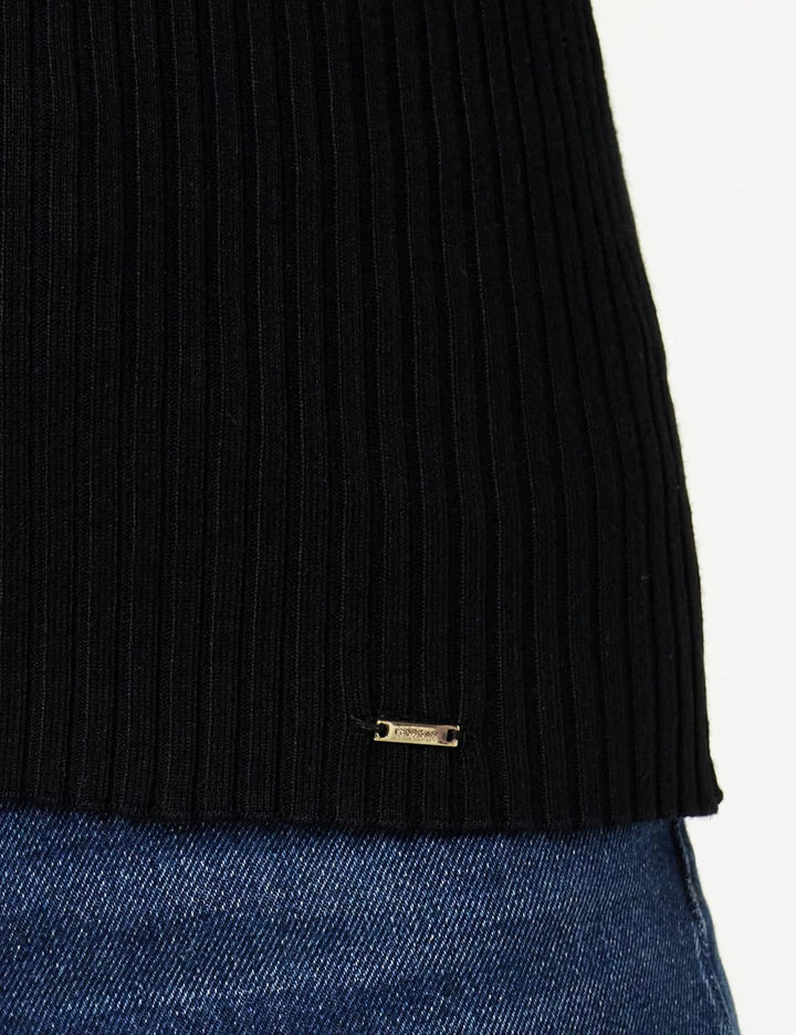 Morgan Langarmpullover mit gerafftem Kragen XS Schwarz (Noir Noir), XS Schwarz (Noir Noir)
