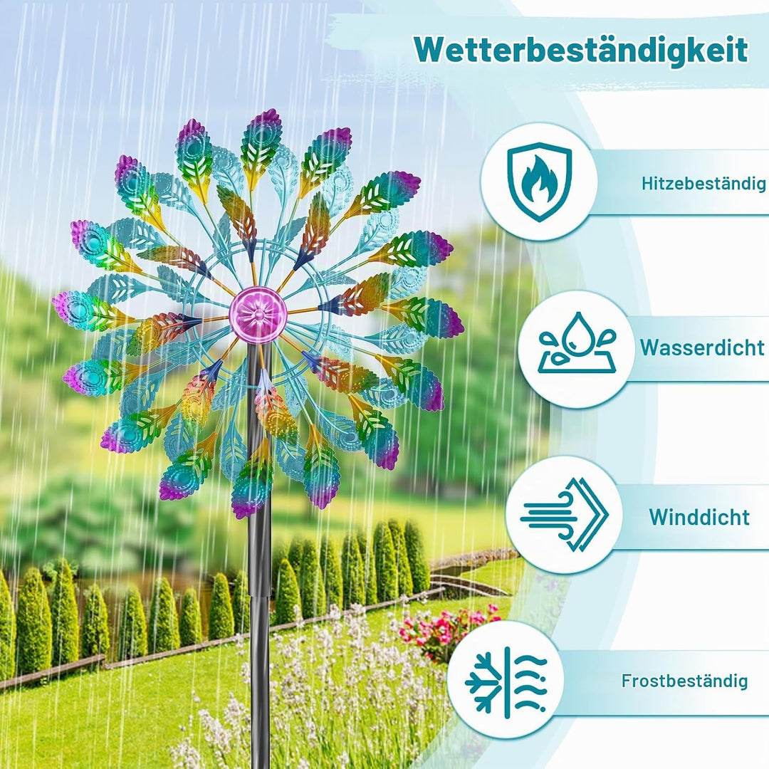 Metall Windrad Garten Dekoration in Retro-Farben - Windspiele für Garten, Rasen und Terrasse, Windsk