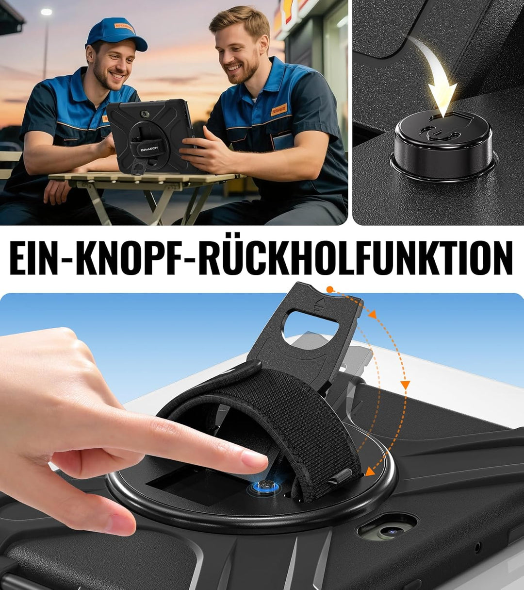 BRAECN Hülle für Samsung Galaxy Tab Active 4 Pro 2022 / Active Pro 2019 10.1 Zoll, Stossfeste Robust