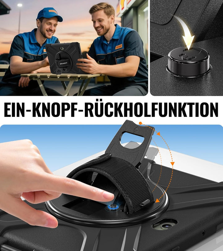 BRAECN Hülle für Samsung Galaxy Tab Active 4 Pro 2022 / Active Pro 2019 10.1 Zoll, Stossfeste Robust