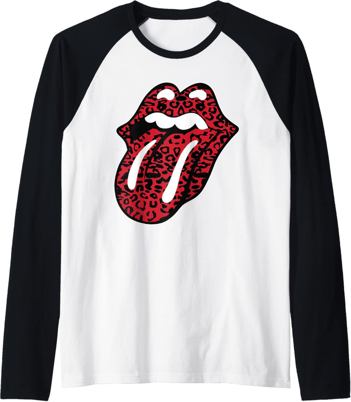 Offizielle Rolling Stones Leopardenzunge Raglan
