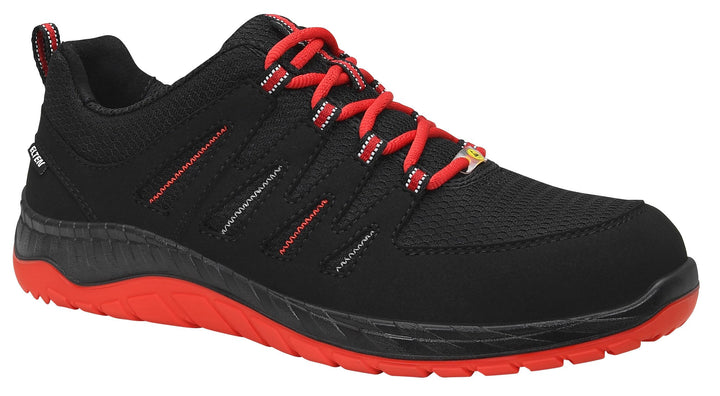 ELTEN Sicherheitsschuhe Maddox Black-red Low ESD S3S, Damen und Herren, Textil, Stahlkappe, leicht,