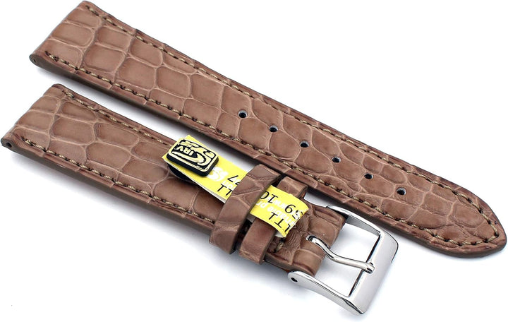 20mm XS Damenlänge Echt Alligator Vintage hangemacht in Deutschland Uhrenarmband Beige