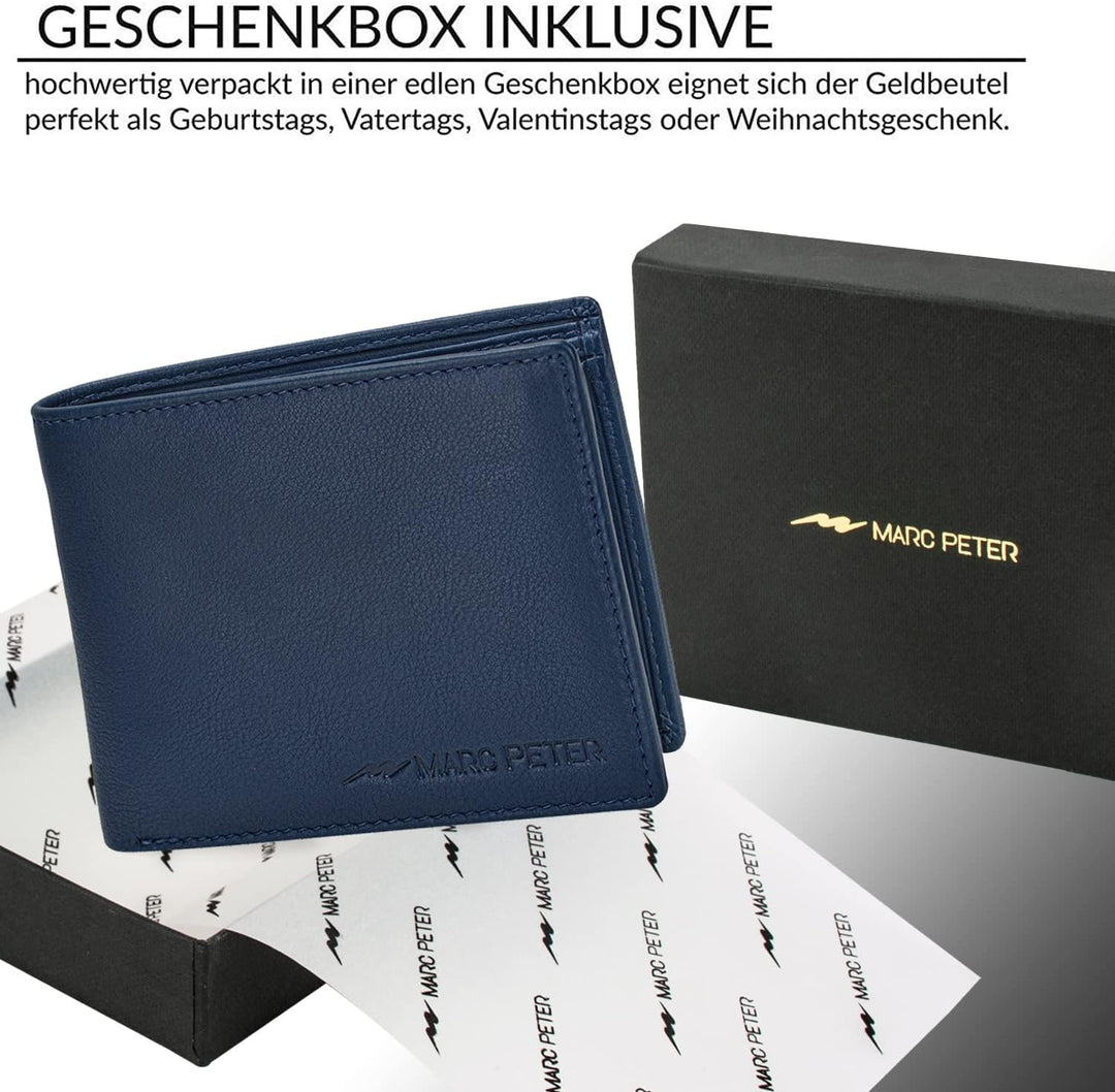 Marc Peter Oslo Geldbörse Herren Leder mit RFID Schutz I Echtleder Portemonnaie Gross I 13 Fächer I