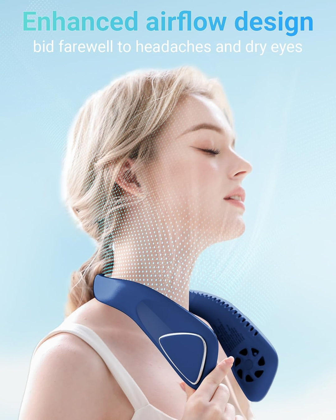 Jialexin Tragbarer Nackenventilator, Hals Ventilator Wiederaufladbar mit 6000mah, Persönlicher Venti
