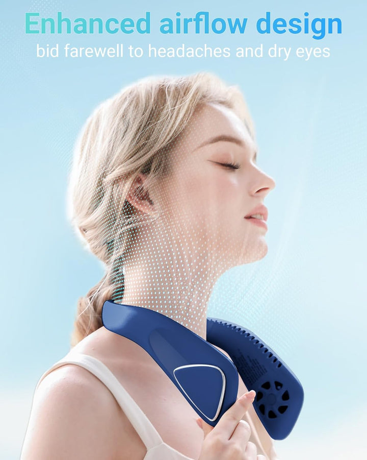 Jialexin Tragbarer Nackenventilator, Hals Ventilator Wiederaufladbar mit 6000mah, Persönlicher Venti