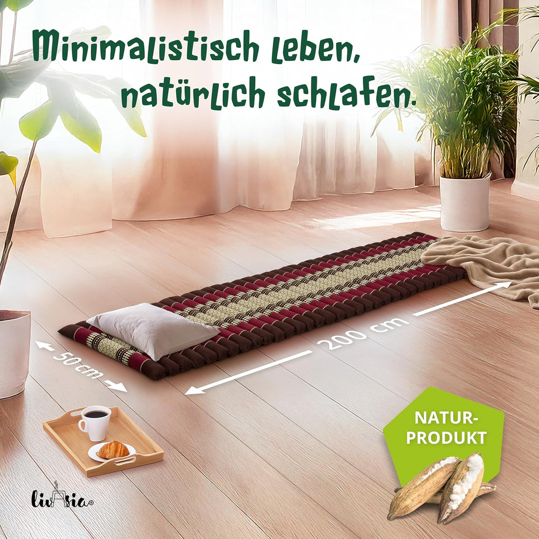 livasia Rollmatte Rollmatratze L-200x110x4,5cm, Gästebett Gästematratze 1 Person, Reisebett Kofferra