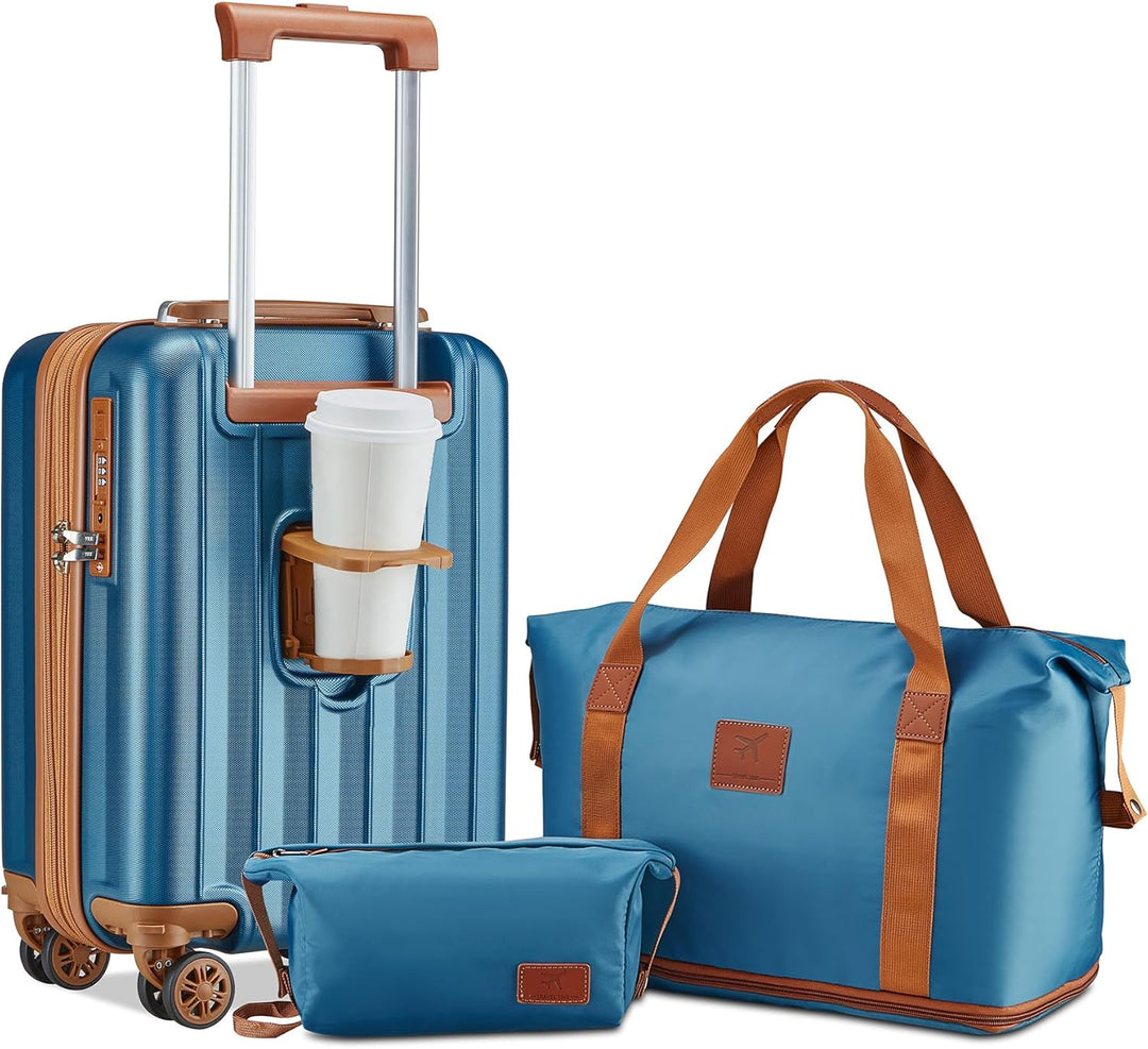 Joyway Koffer Trolley Reisekoffer Koffer, Hartschale Handgepäck Koffer mit USB-Anschluss und Getränk