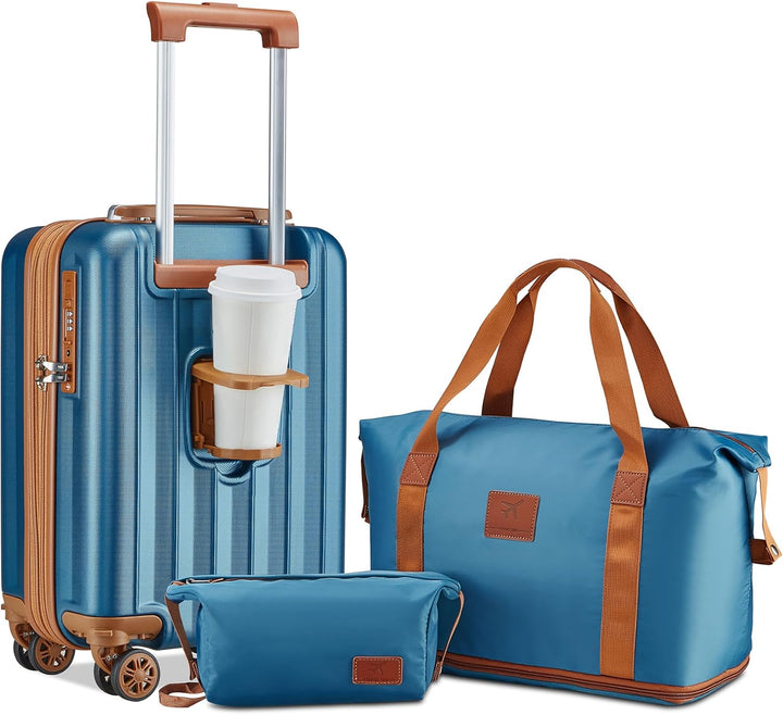 Joyway Koffer Trolley Reisekoffer Koffer, Hartschale Handgepäck Koffer mit USB-Anschluss und Getränk