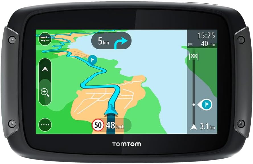 TomTom Navi Rider 50 (4,3 Zoll, kurvige und bergige Strecken speziell, Stauvermeidung dank Traffic,