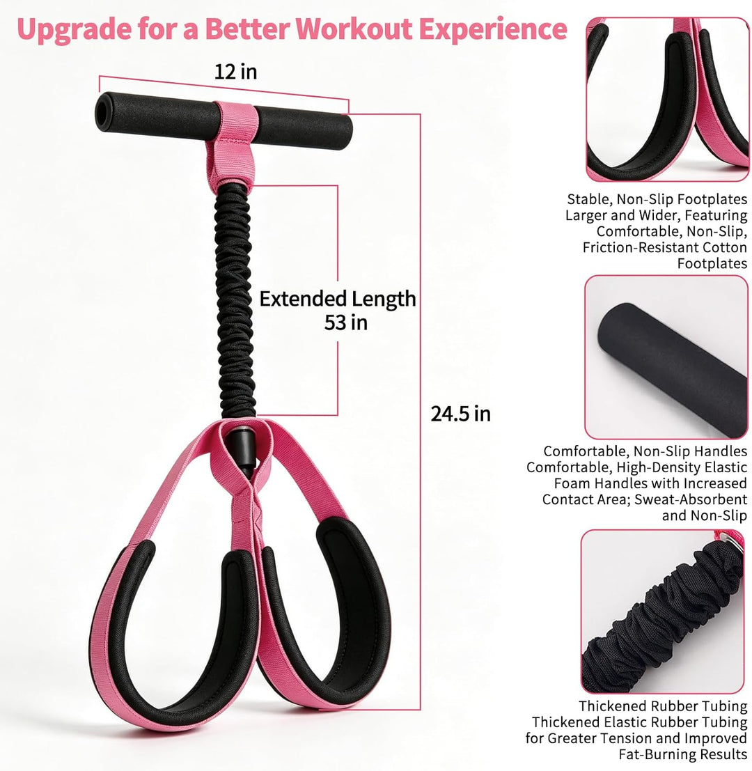 Expander mit Griffen,Bodybuilding Expander,Bauchtraining | Unterarmtrainer, rutschfeste Fusspolster,