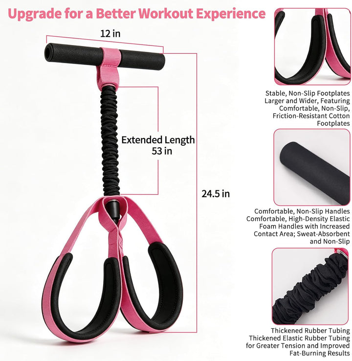 Expander mit Griffen,Bodybuilding Expander,Bauchtraining | Unterarmtrainer, rutschfeste Fusspolster,