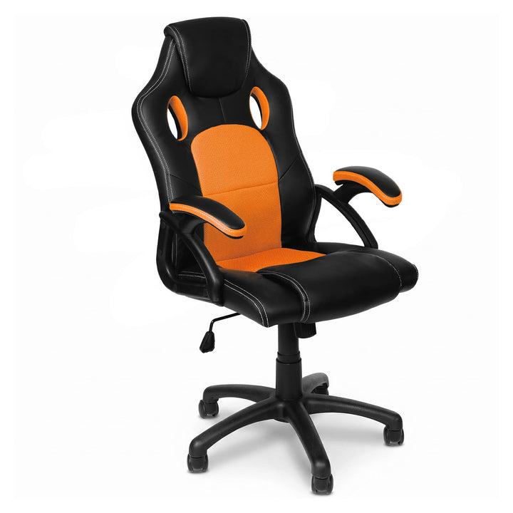 Gamer Stuhl Gaming Schreibtischstuhl Chefsessel Bürostuhl Ergonomisch, Orange, 9 Farbvarianten, gepo