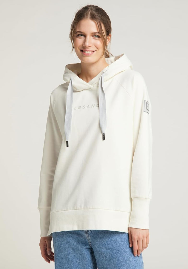 Elbsand Svana Damen Hoodie, Sweatshirt mit Kapuze, Rundhalsausschnitt Cloud White XS, Cloud White XS