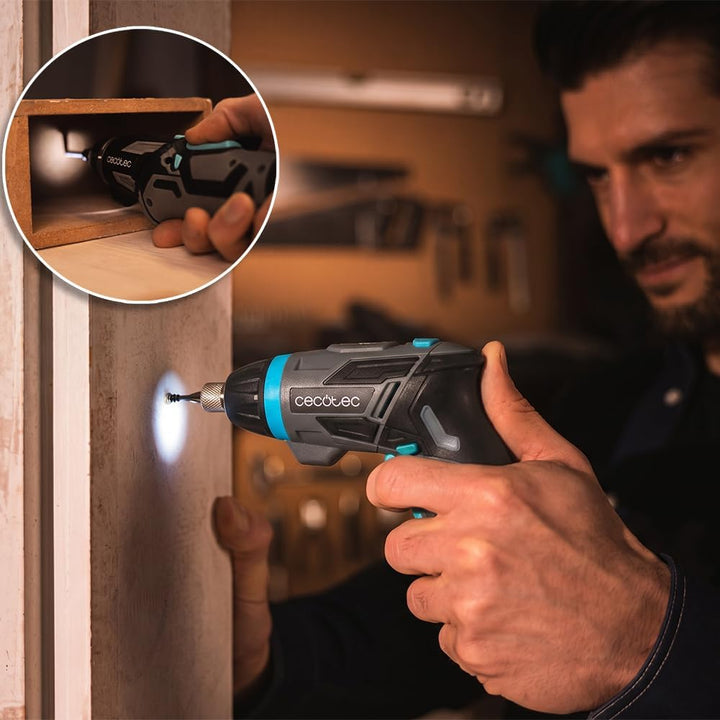 Cecotec Akkuschrauber PowerGyro 4000 Flash, 3,6 V, 1500 mAh, 6 Nm Drehmoment, 2-in-1 Drehgriff, 230