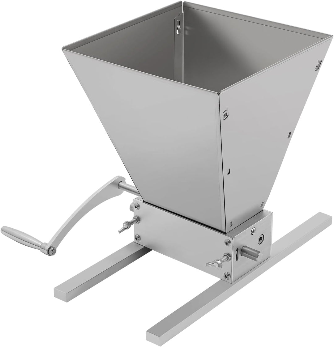 Getreidemühle Manuell, Edelstahl Schrotmühle Getreidebrecher Für Mahlen Gerste Weizen, Silber