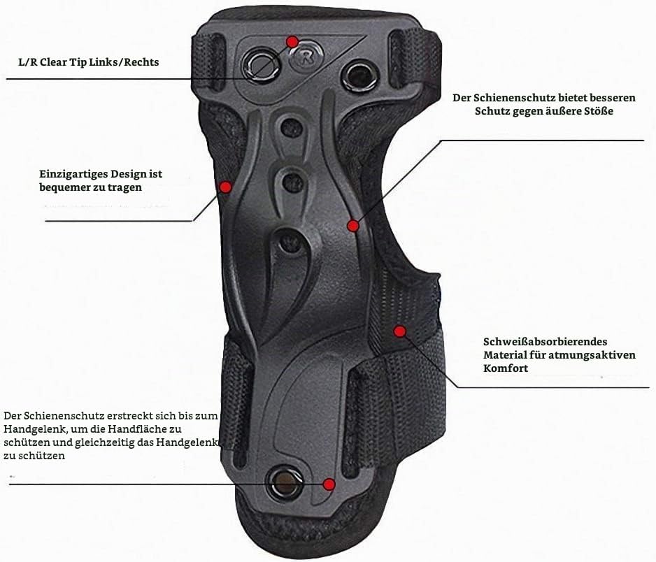 Handgelenkschoner Inliner, Skating Snowboard Handschutz Protektoren Erwachsene für Handschuh,Handgel