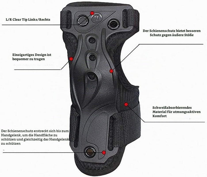 Handgelenkschoner Inliner, Skating Snowboard Handschutz Protektoren Erwachsene für Handschuh,Handgel