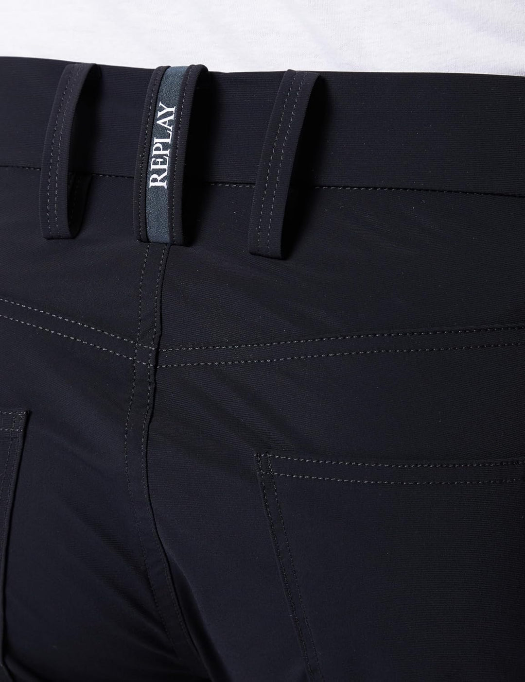 Replay Herren Chino Anbass Slim-Fit Hyperflex Hybrid mit Stretch 31W / 32L Black 098, 31W / 32L Blac