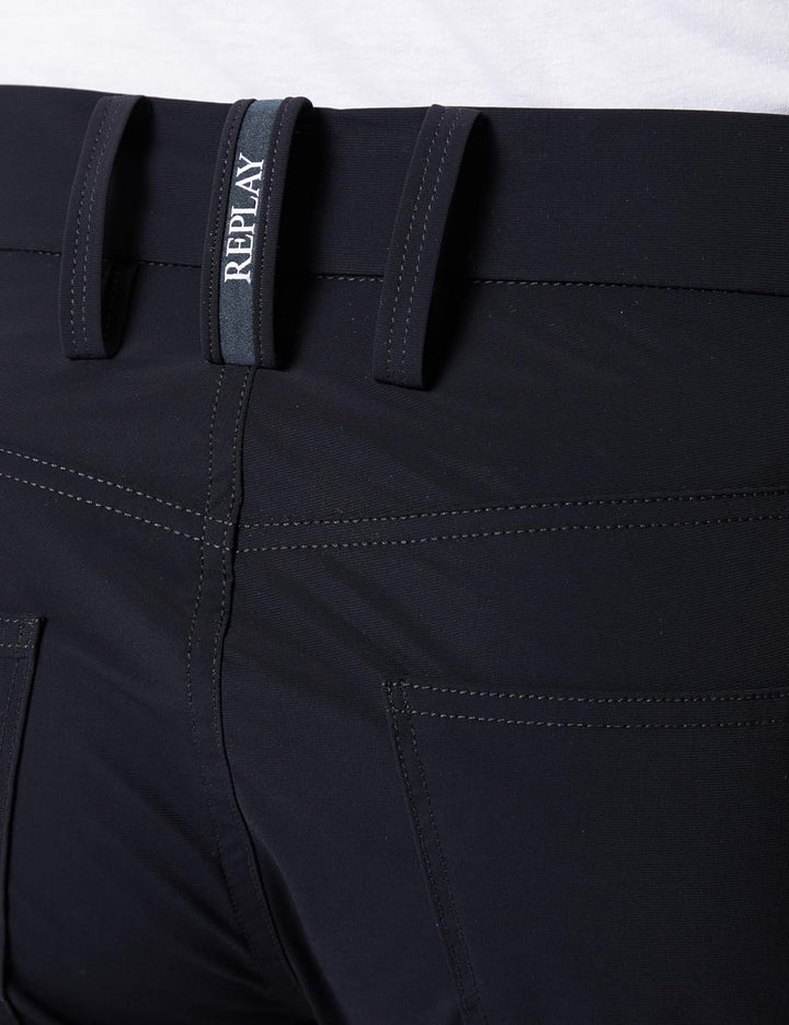 Replay Herren Chino Anbass Slim-Fit Hyperflex Hybrid mit Stretch 31W / 32L Black 098, 31W / 32L Blac