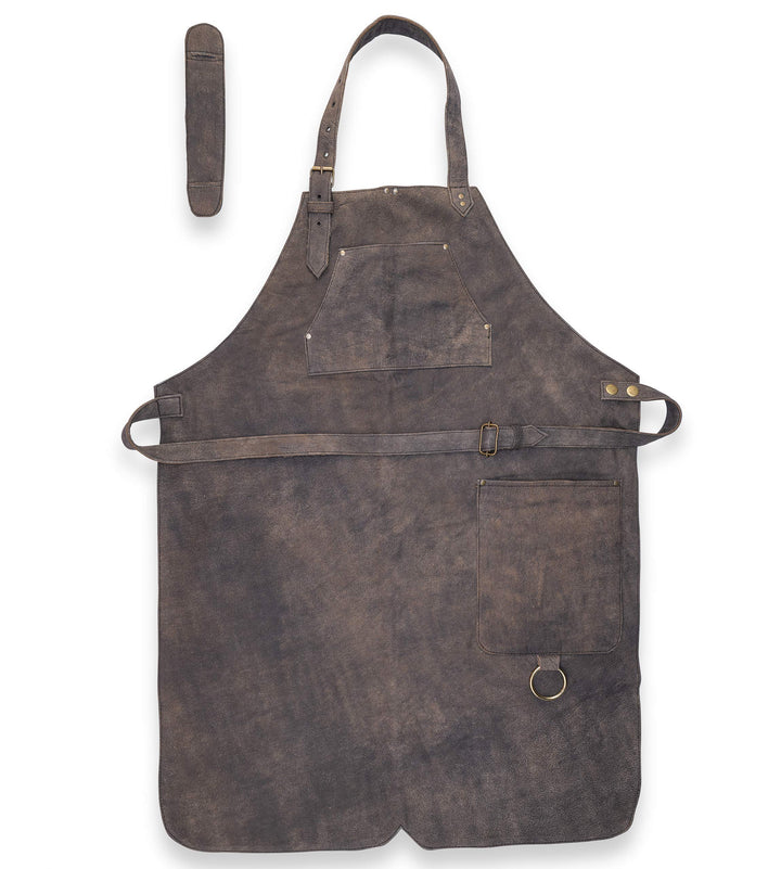 Angus Stoke Lederschürze Grillen - Vollleder Grillschürze - Vintage Leder Schürze - BBQ & Kochschürz