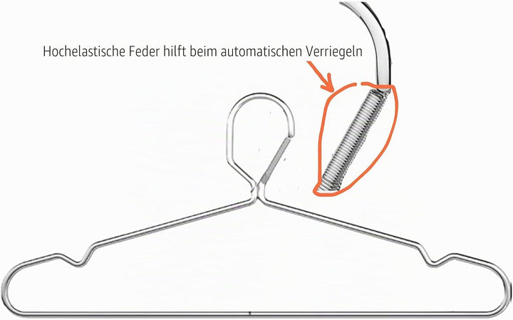10 Stück 41,9 cm Drahtbügel, 4 mm, abschliessbare Kleiderbügel, Edelstahl, schmal, dünn, strapazierf