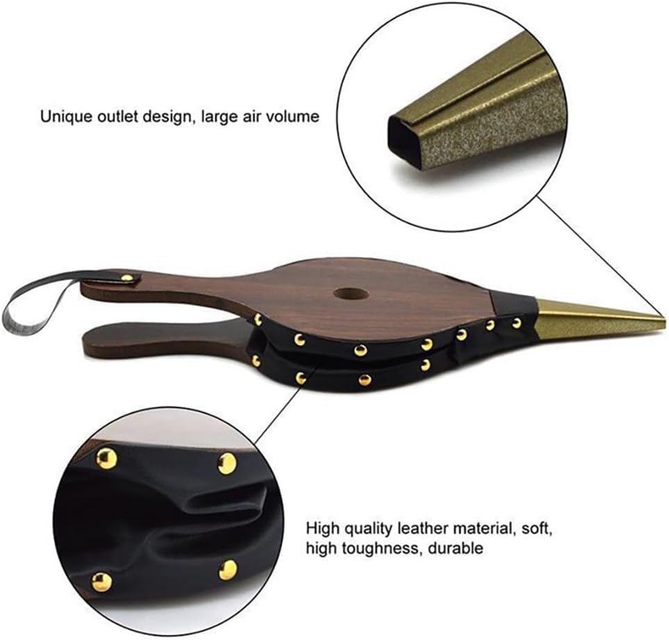 Blasebalg, Blasebalg für Kamin und Grill, Aufhängeschlaufe, Klein Grillgebläse Handblasebalg Luftblä