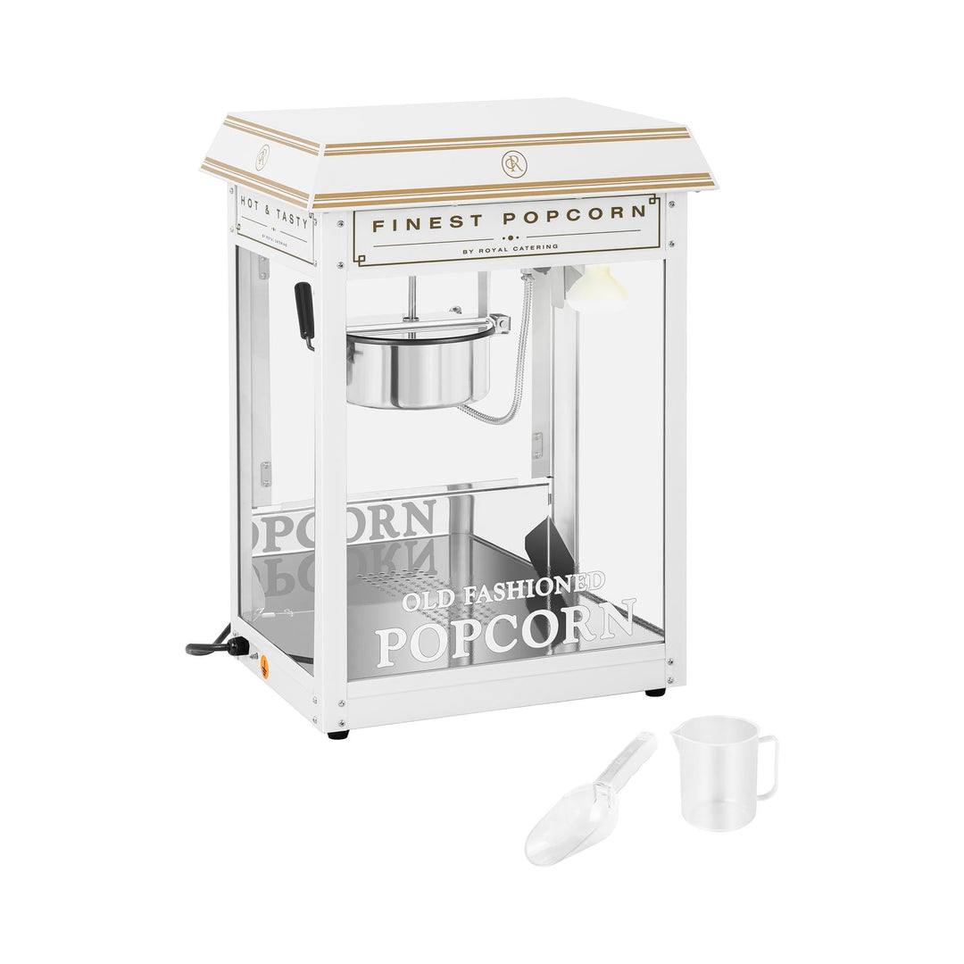 Royal Catering RCPS-WG1 Retro Popcornmaschine Popcornmaker Popcornautomat 1600 W 5 kg/h golden & wei