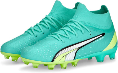 PUMA Unisex Ultra Pro Fg/Ag Jr Fussballschuh 38 EU Electric Peppermint Puma White Fast Yellow, 38 EU