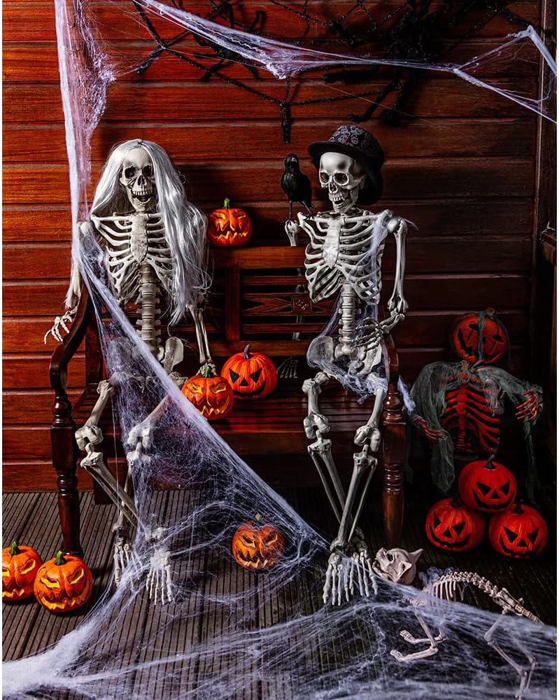 Boland 74515 - Skelett-Dekoration, Grösse 160 cm, Hänge-Deko, Knochen-Mann, Halloween, Grusel-Party,